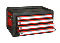 Stahlmultifunktionswerkzeugkasten-Spitzen-Kabinett, roter schwarzer Metallwerkzeug-Kasten mit Fächern