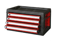 Stahlmultifunktionswerkzeugkasten-Spitzen-Kabinett, roter schwarzer Metallwerkzeug-Kasten mit Fächern