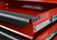 Roter Hochleistungsspeichermetallwerkzeug-Kabinett-Werkzeugkasten auf den Rädern verschließbar