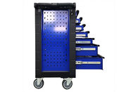 770x460x970mm faltendes Platten-blaues schwarzes 7 Fach-Werkzeug-Kasten-Werkzeugkasten-Laufkatzen-Kabinett